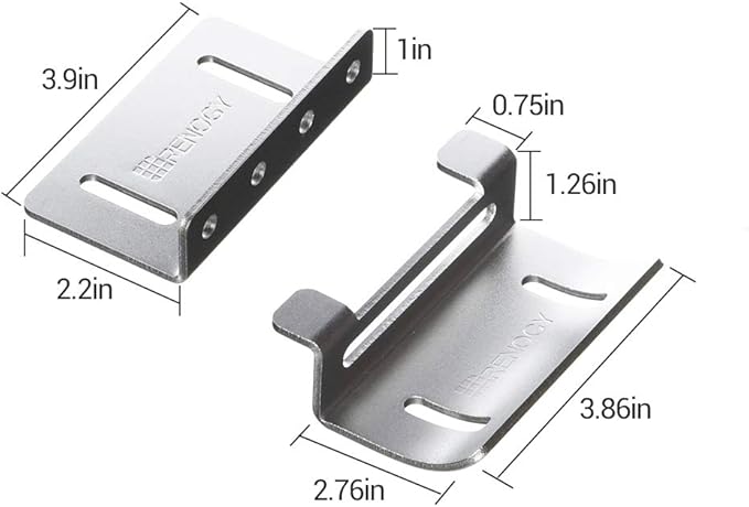 Renogy Solar Panel Mounting Curved Z Bracket-Set of 4 for RV Boat Roof Wall and Other Off Gird Installation 1 Set