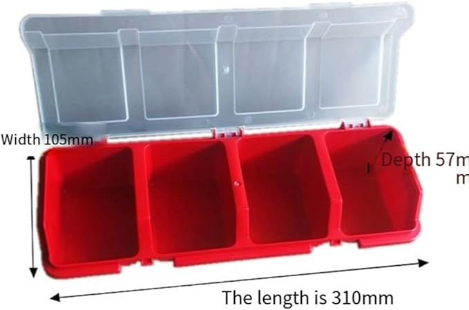 4 Pcs Screw Organizers and Storage Bins Plastic Hardware Organizer Box with Locks with Compartment Bolt Organizer Blue