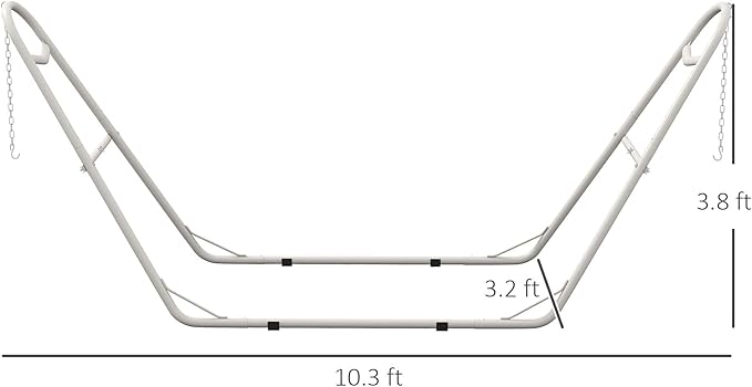 10.3 feet 550 pounds Hammock Stand Durable Portable Fully Adjustable Weather Resistant Off-White Heavy-Duty Steel FFor rame Includes CarryBag