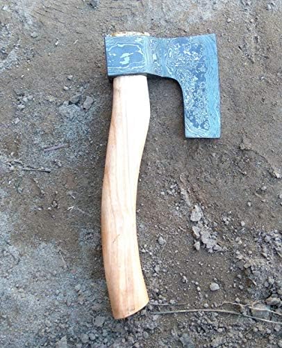 Axe Damascus Steel 11 Olive Wood Handle Mini Axe/Hand Forged Woodsman Axe