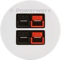 Powerwerx PanelPole2-White Panel Mount Housing for Two Anderson Powerpole Connectors with a Weather Tight Cover in White