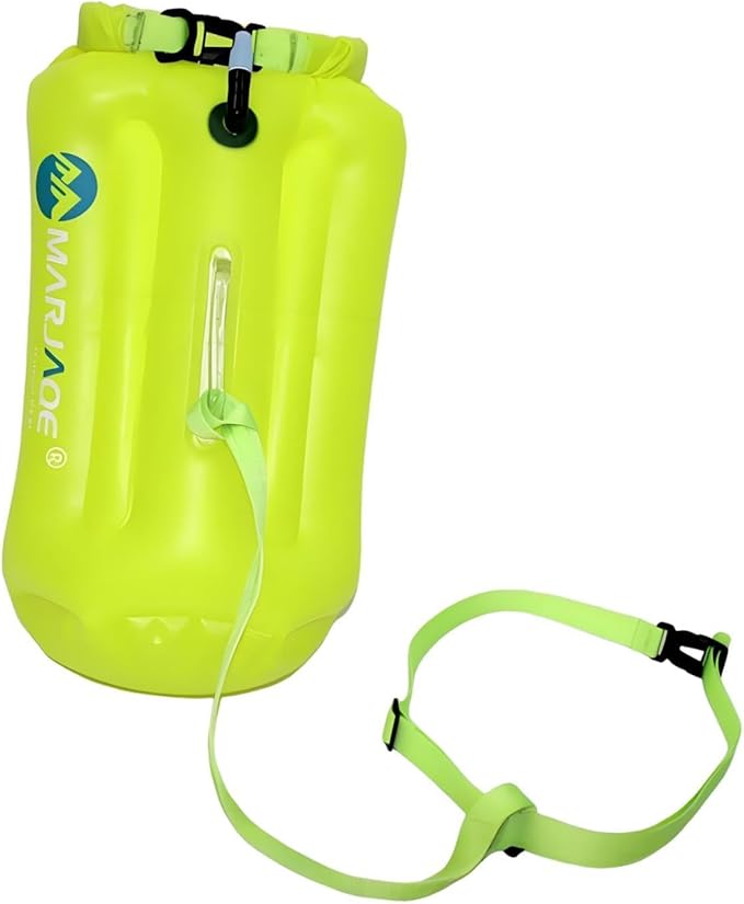Swim Buoy 20L Sturdy Portable Roll Top PVC Waterproof Storage Bag for Rafting Canoeing Surfing Beach Hiking Yellow