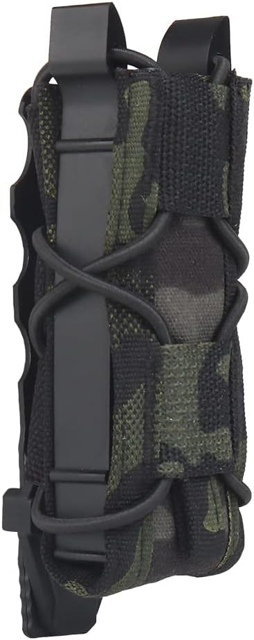 Tactical 9MM Mag PouchMolle Pistol Single Flashlight Magazine Pouch for Torch Holder Hunting Holster Shooting Airsoft (Pack of 2)