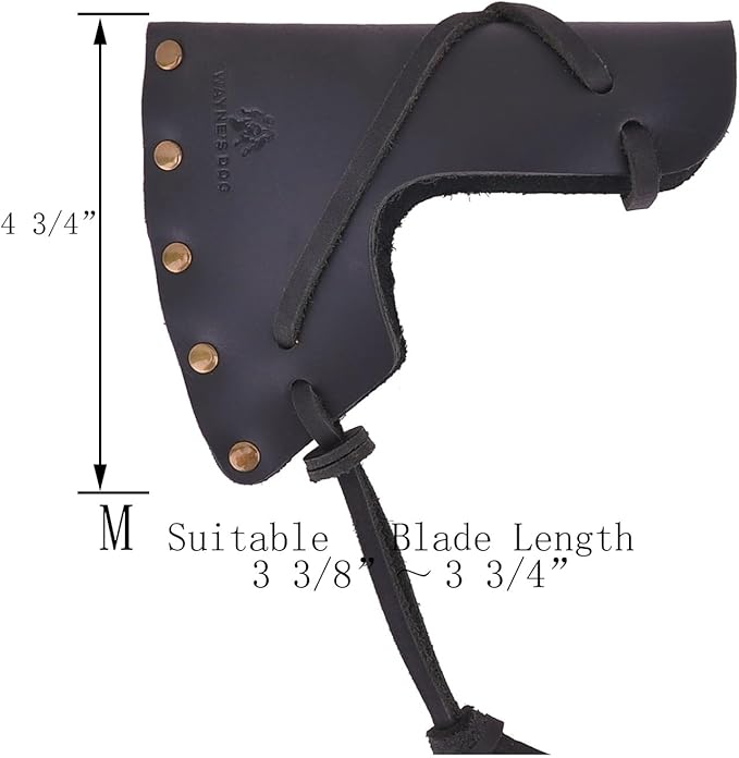 Hatchet Sheath Leather Camping Holder Hatchet Blade Protection Cover Sheath Sleeve(Black (M))