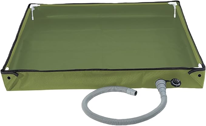 Portable Shower Pan 31.5x31.5x3.9 Inch Foldable Outdoor Shower Floor with Detachable Drain Pipe Ideal for Camping Garden Sand Toy Pet Car