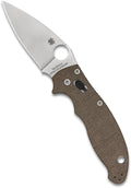 Spyderco Manix 2 Folding Pocket Knife with 3.3 CPM Cru-Wear Steel Blade and Micarta Handle - EDC Knife for Men and Women Perfect for Hunting Tactical Camping Survival - PlainEdge - C101MPCW2