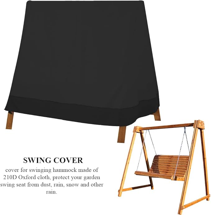 Outdoor Garden Swing Cover Waterproof Dust Proof Sun Protection Canopy Hammock Chair Cover for A Frame Swing Seat 183x139x170 Outdoor Furniture Protector
