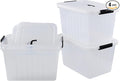 Wekioger 22 Quart Plastic Container Box with Lid Set of 4 Latching Storage Bin with Handle Clear