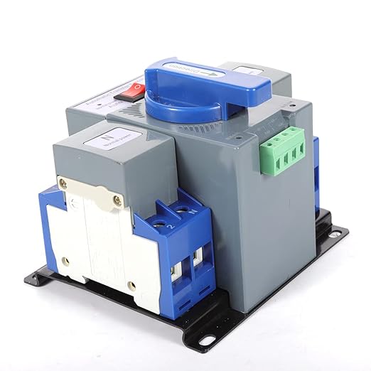 63A 2P Dual Power Automatic Transfer Switch Mini Dual Power Generator Changeover Switch Circuit Breaker Self Cast Conversion CB Level 50HZ/60HZ (2P 63A)