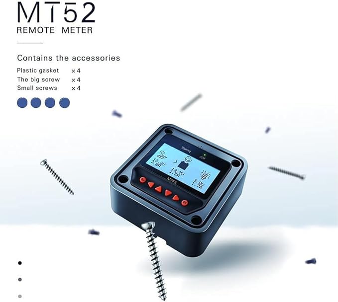 EPEVER MT-52 Remote Meter with LCD Display Remote Meter Fit for Tracer-an Tracer-BN TRIRON Series Solar Panel Battery Regulator