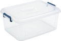 Tribello Plastic Storage Bins with Lids Clear Stackable Storage Containers - 21 Qt