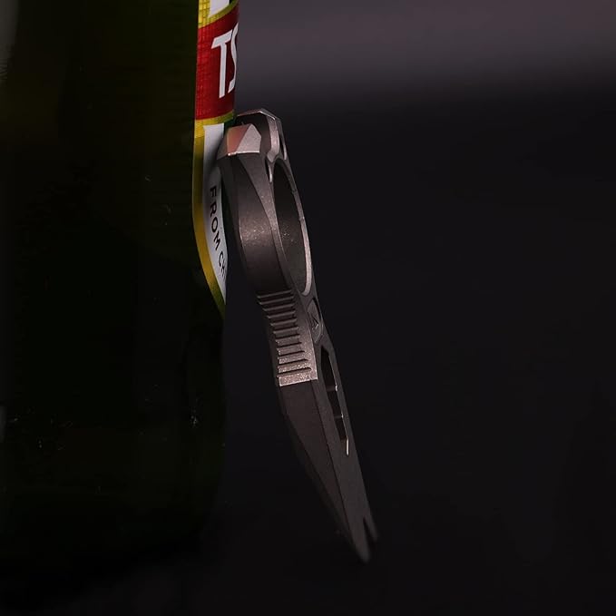 Hamans Pry Bar Multi Tool Titanium with Wrench Bottle Opener Pry Bar Function Mini Portable