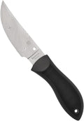 Spyderco Moran Upswept Gray Fixed Blade Knife - Damasteel DS93X with FRN/Kraton Handle PlainEdge - FB01PGYD
