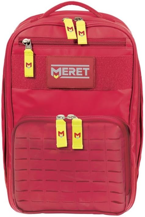 MERET V.E.R.S.A.™ PRO X EMS Backpack (Red) – Modular ALS BLS Trauma Bag with Durable Material Laser Cut MOLLE Padded Harness System