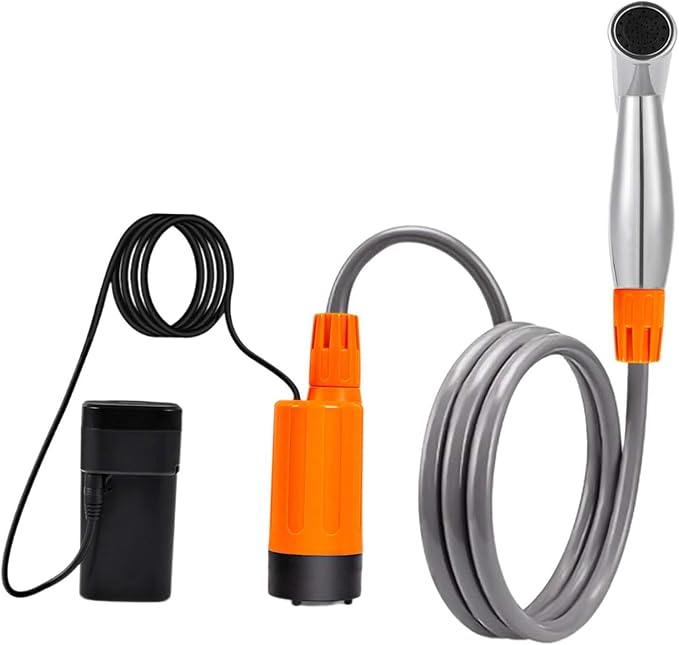kowaku Camping Shower Portable Shower Camp Shower Waterproof Electric Shower Pump Outdoor Shower for Travel Beach Backpacking Hiking