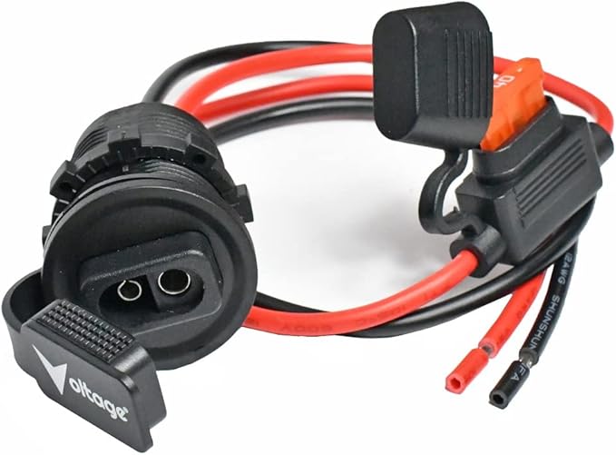 Voltage SAE Panel Mount Connector Socket with Fuse Waterproof SAE Quick Connect for Kayak Boat Solar Panel Flush Mount 12AWG 18 V-SAE1250