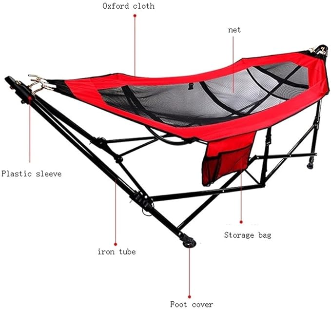 Portable Hammock Portable Simple Folding Single Hammock Travel Beach Bed Lounge Chair Hammock Balcony Swing Bed for Backpacking Beach