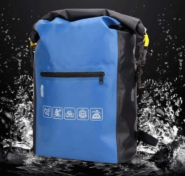 Waterproof Dry Bag for Women Men Roll Top Lightweight Dry Storage Bag Backpack with Exterior Zippered Pocket for Travel