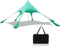 HAPPYGRILL Beach Canopy Sun Shelter with Aluminum Pole 20 FT x 20 FT UPF 50+ Pop Up Tent with Sandbag Tent Pegs Sand Shovel Carry Bag Portable Outdoor Sunshade for Camping Sport Events Picnic