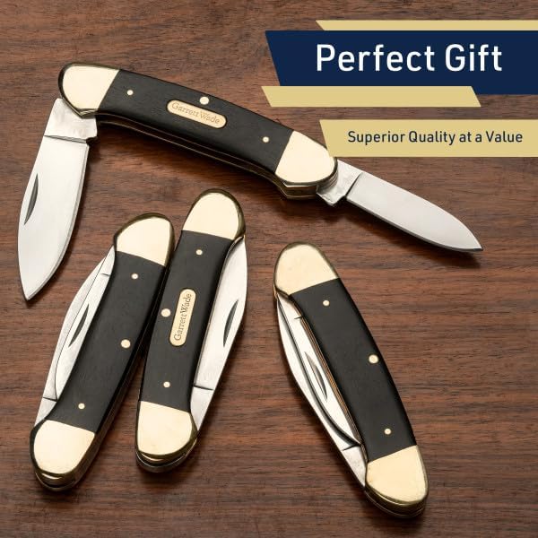 Kings County Tools Small Pocket Knife for Men or Women - 2-Blade 6” Folding Knife with Stainless Steel Blades and Pakkawood Handle for EDC Hunting Camping and Outdoors