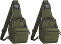 FAMI Outdoor Tactical Bag Backpack Military Sport Bag Pack Sling Shoulder Backpack Tactical Satchel for Every Day Carry (Army Green 2 Packs)