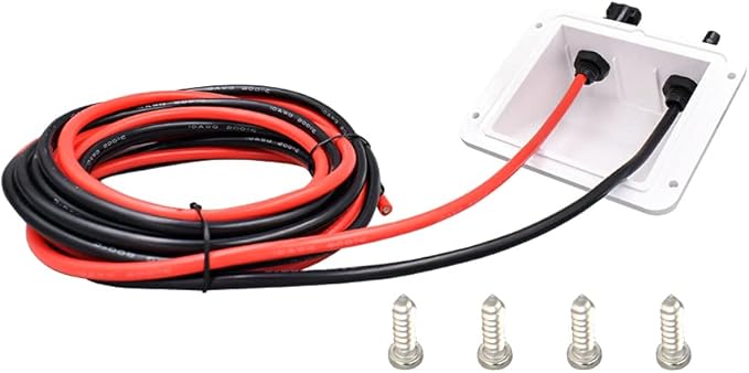 Solar Cable Entry Gland10ft 10AWG Soft Solar Extension Cable and Connector UV Resistance Dual Cable Entry Gland Housing on Rv Boat Camper (3m White)