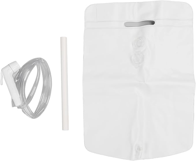 Bedside Shower Water Bag Portable Camping Shower Bag with Handle Powerful Water Pressure for Hair Washing Inflatable Shampoo Basin for Elderly and Bedridden Patients Lightweigh