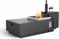 48 Modern Steel Fire Pit Table Set – Low-Profile Propane Gas Fire Table with Tank Cover 50000 BTU for Contemporary Patios &amp Decks