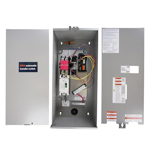 200 Amp Single Phase Generator Automatic Transfer Switch w/Power Management Replacement for Generac RXSW200A3 Service Entrance Rated Transfer Switch NEMA 3R Aluminum Enclosure