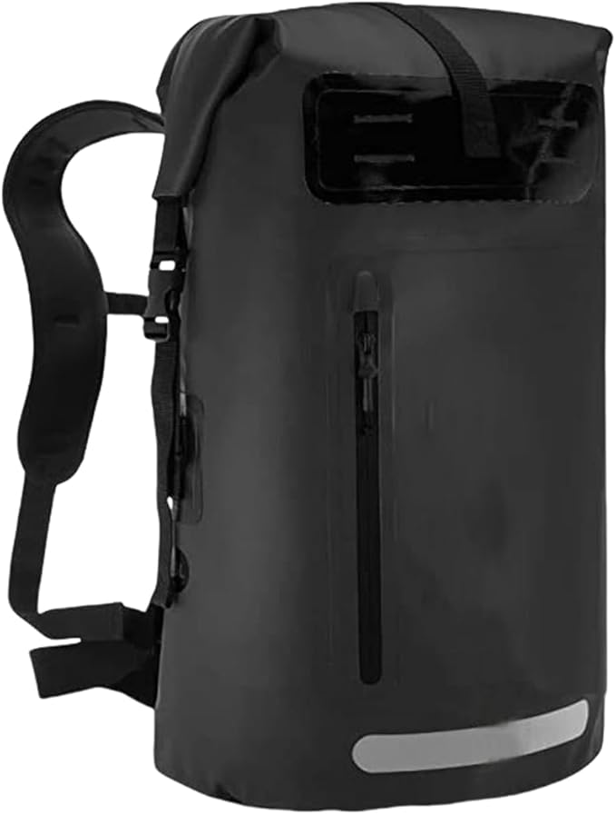 Generic Outdoor PVC Waterproof Dry Backpack Water Floating Bag Roll Top Sack Dry Backpack Waterproof Surfing Swimming Kayaking (Black55L)