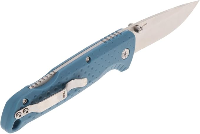 SOG Adventurer LB 3 Lightweight Portable Outdoor Folding Knife | CRYO 5CR15MOV Steel | GRN Handle | Lock-Back Mechanism