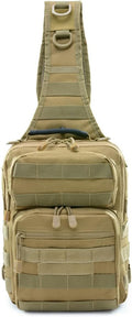 Outdoor Tactical Sling Bag Pack Military Sport Shoulder Sling Backpack EDC Molle Assault Bag for Every Day Carry (Mud)