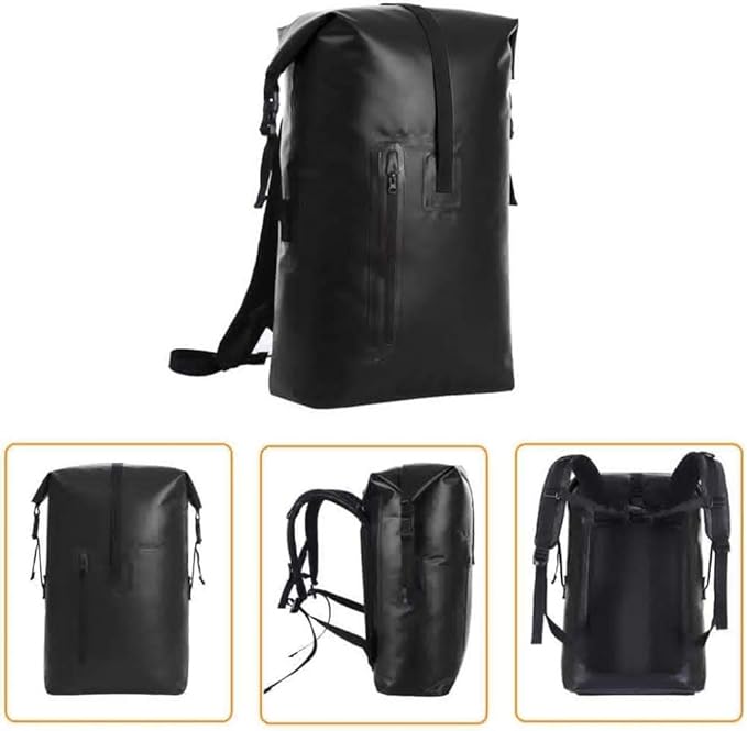 qiuqiu Waterproof Dry Bags Backpack 40L Heavy Duty Roll-Top Closure Travel Backpack for Boating Beach Kayaking Skiing Fishing Camping Swimming