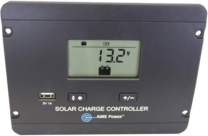 AIMS Power Flush Mount 30 Amp Solar Charge Controller 12/24V PWM