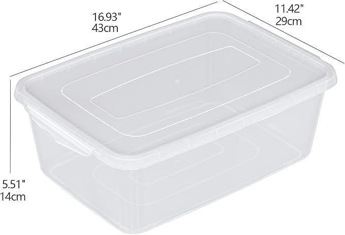 12-Pack Clear Plastic Storage Containers with Latch Lids – 16L Stackable Bins for Pantry Dough Proofing Baking &amp Household Organization