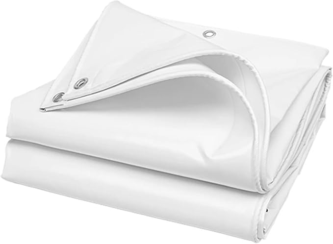 Thicken White Heavy-Duty Coated Banner Waterproof PVC Canvas Outdoor Camping Tent Canopy Pergola Sun Shelter Shed Awning(Thick 0.56mm2x5m)