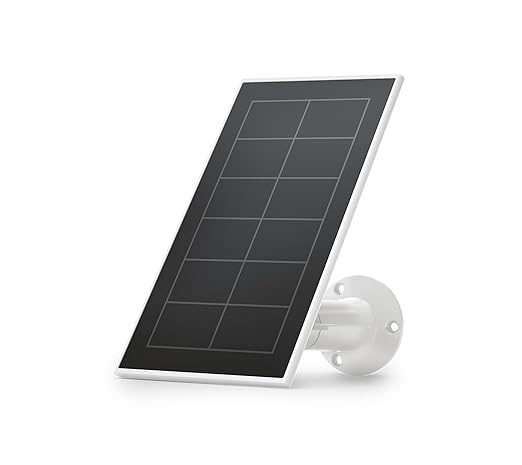 Arlo Solar Panel Charger Works with Arlo Pro 5S 2K Pro 4 Pro 3 Floodlight Ultra 2 and Ultra Cameras Weather Resistant Easy Install White VMA5600 (Renewed)
