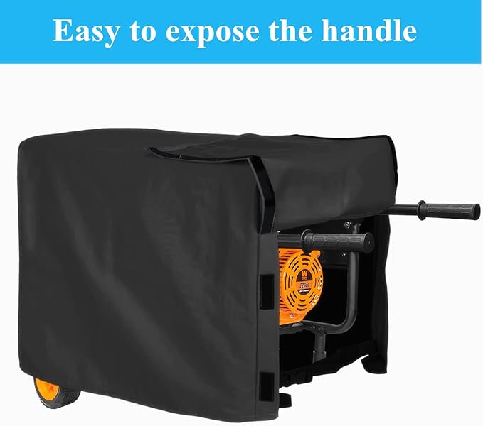 Generator Cover Waterproof 26 x 20 x 20 inch Heavy Duty Thicken 600D Polyester Universal Generator Cover for Portable Generators 3800-6500 Watt Black
