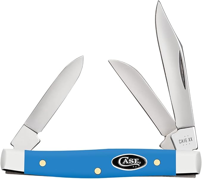 Case XX Pocket Knife SMALL STOCKMAN - SMOOTH LIGHT BLUE SYNTHETIC Item #68904-4333 SS - Length Closed: 2 5/8Inches
