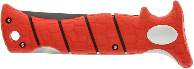 BUBBA 5 Inch Lucky Lew Folding Compact Fillet Knife with Non-Slip Grip Handle Stainless Steel Blade Lanyard Hole and Synthetic Carry Case for Gutting Fishing and Hunting