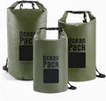 Waterproof Dry Bag Set of 3 (15L 20L 30L) - PVC Roll Top Dry Bags Waterproof - Backpack for Kayaking Camping Beach &amp Travel (Military Green)