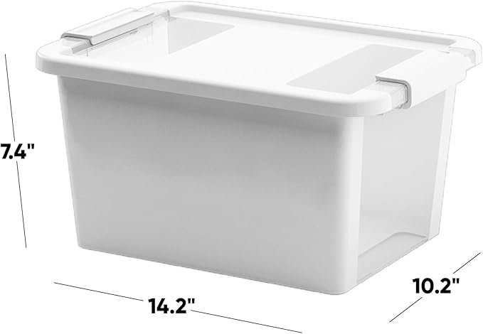 Curver Set of 3 Small VersaBox Plastic Organization and Storage Box with Secure Latching Lid White