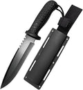 Fixed Blade Hunting Knife with Sheath - 11.89 Inch Full Tang Survival Knife ABS Handle &amp Brushed Blade for Camping Hunting Outdoor Gift (7.6 oz) (Shadow-B)