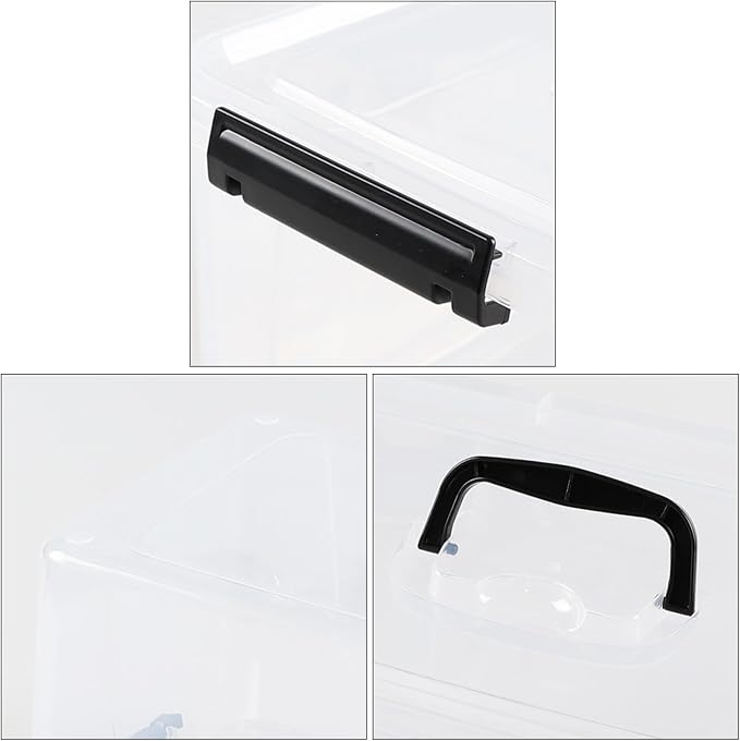 18 Liter Clear Plastic Box with Lid 4-pack Clear Bins Totes for Storage