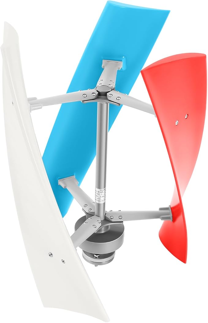 400W Wind Turbine Generator Kit 12V Vertical Helix Wind Power System with Controller 3 Blades for Marine RV Home Outdoor Energy Garden Hybrid Solar Wind System Portable for DIY Users