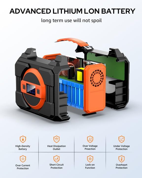 Apowking Portable Solar Powered Generator 300W Rated with Solar Panels 40W Included 220Wh Power Bank with AC Outlet 110V and 10*DC Connectors Pure Sine Wave for Home Use Camping Outdoor