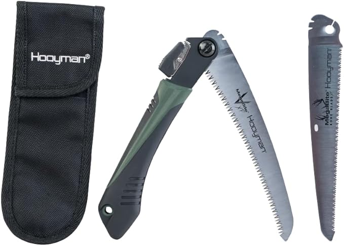 Hooyman MegaBite Handsaw and Hunter’s Combo Bone Saw with Heavy Duty Construction High Carbon Steel Blade Impulse Hardened Teeth and Ergonomic Over-Molded Handle for Camping Hunting and Outdoors