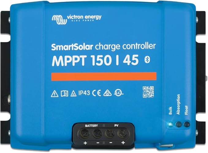 Victron Energy SmartSolar MPPT Solar Charge Controller (Bluetooth) - Charge Controllers for Solar Panels - 150V 45 amp 12/24/36/48-Volt