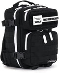 WOLFpak 9L Mini Tactical Backpack for Men &amp Women | Compact Everyday Carry Bag for Gym School Travel | Durable Water-Resistant Daypack w/Molle System &amp Patch Panel (Alpha Black White Accent