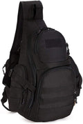 UNISTRENGH Tactical Military Sling Chest Daypack Crossbody MOLLE Laptop Backpack Large Shoulder Duffel Bags Gear Duty Pack (Black)
